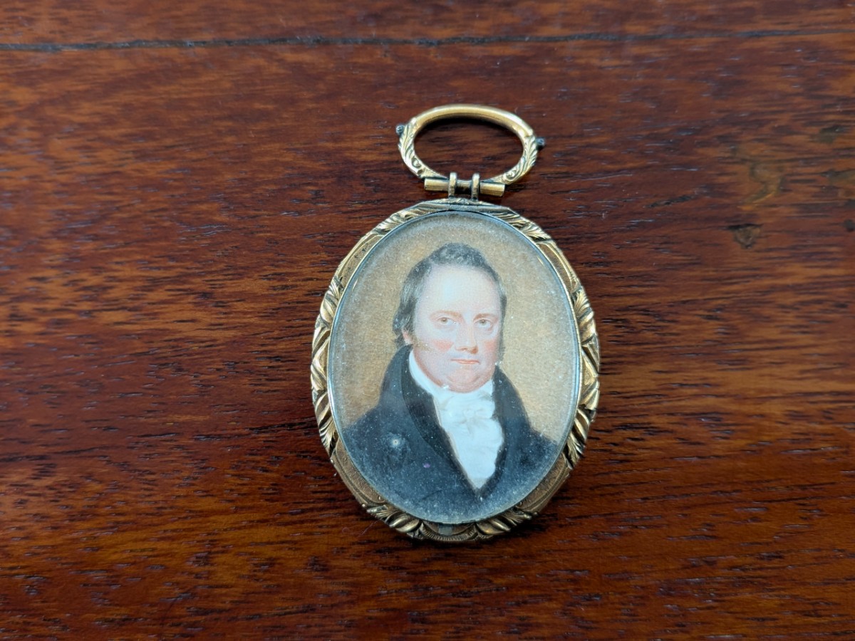 Early Victorian Miniature Of A Gent, Watercolour On Ivory